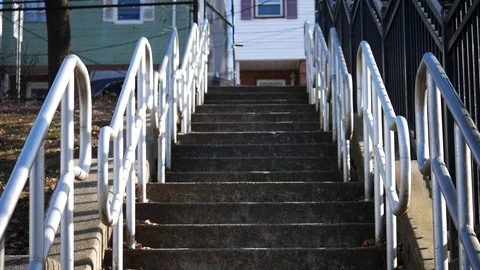 Stairs Looking Up Stock Footage 122486732