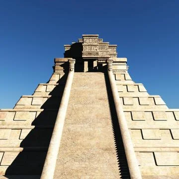 The stairs of Mayan temple 3d rendering Stock-Illustration