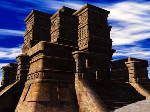 Stairs of Mayan temple イラスト素材