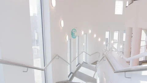 Stairs in the modern building Stock Footage 236359365