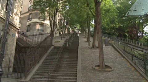 Stairs on Monmartre Stock Footage 52811111
