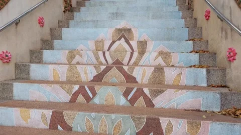 Stairs up the mountain Stock Footage 266788345