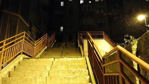 Stairs at night Stock Photos