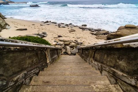 Stairs to the Pacific Stock Photos