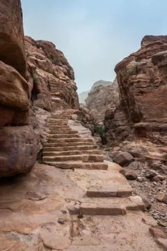 Stairs path to Monastery site Stock Photos