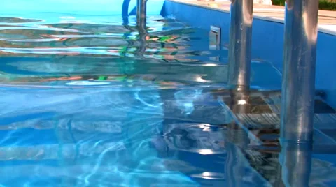 Stairs in the pool Stock Footage 38151592
