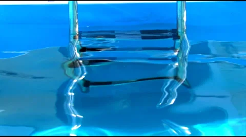 Stairs in the pool Stock Footage 38152504