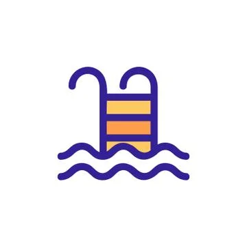 Stairs to the pool icon vector. Isolated contour symbol illustration 库存插图