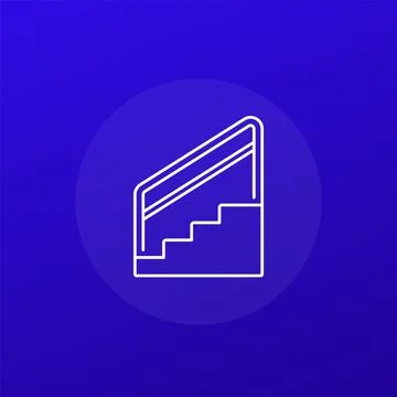 Stairs with railing icon in line design Stock Illustration