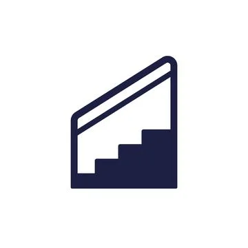 Stairs with railing icon on white Stock Illustration