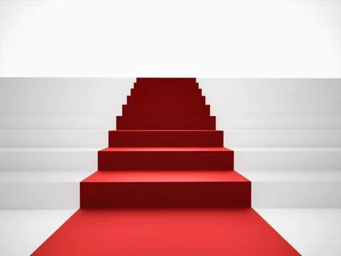 Stairs up with red carpet Stock Illustration