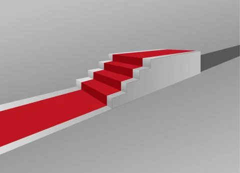 Stairs with red carpet Illustrazione stock
