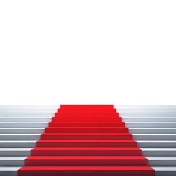 Stairs with red carpet Stock Illustration