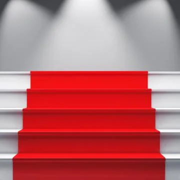 Stairs with red carpet Stock Illustration