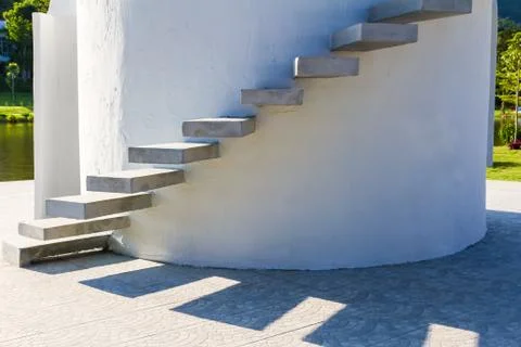 Stairs rendered on the wall Stock-Fotos