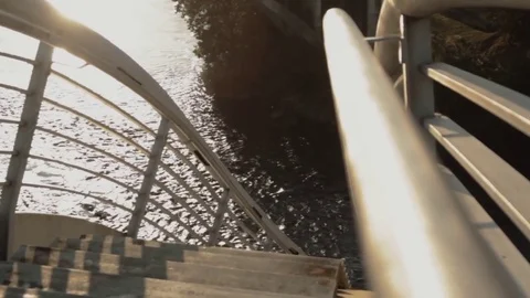 Stairs to River with Fear Stock Footage 78766948