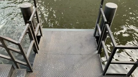 Stairs to the river in old town Stock Footage 112140325