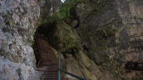 Stairs into the rock Stock Footage 59571360