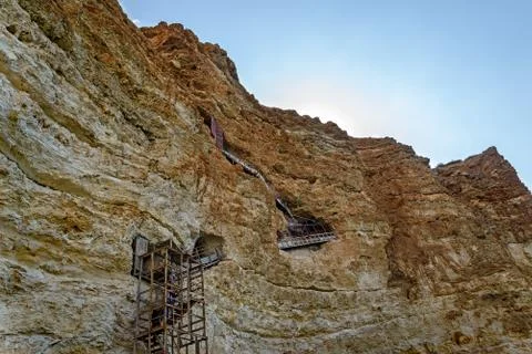 The stairs in the rock Stock Photos