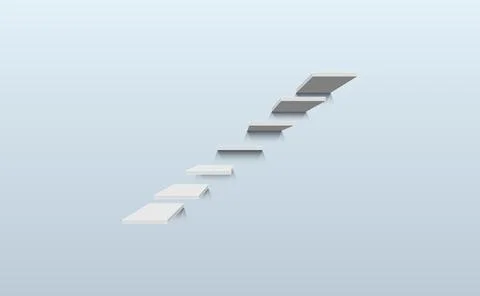 Stairs seven step side view  Stock Illustration