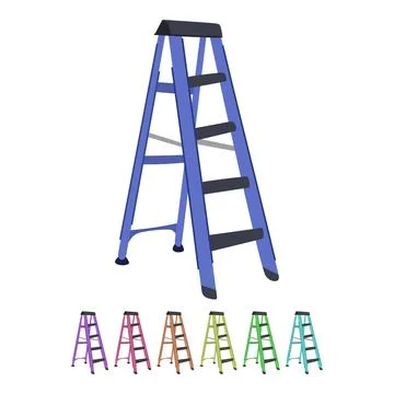 Stairs step ladder vector cartoon graphic Stock Illustration