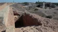 Stairs in tombs cutting into the native rock in Pafos city, Cyprus HD Footage
