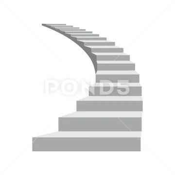 Stairs vector illustration isolated on white background: Royalty Free ...