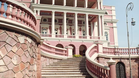 Stairs view of Amazon Theatre Amazonas Vídeo Stock 164055053