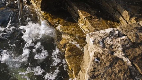 Stairs washed by waves Stock Footage 85703335