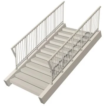 Stairs on white background.3D Rendering Stock Illustration