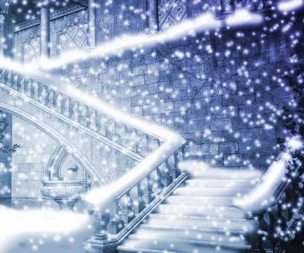 Stairs winter background Stock Illustration