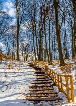 Stairs in winter Stock Photos