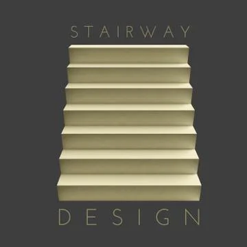 Stairway on the gray background. Design element. Illustrazione stock