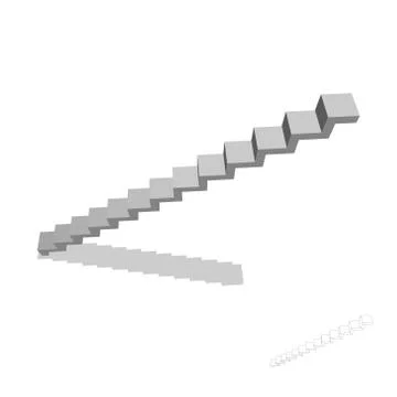 Stairway. Isolated on white. 3d Vector illustration. 스톡 일러스트