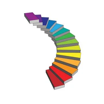 Stairway isolated on a white background. Vector illustration. 스톡 일러스트