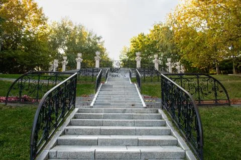 Stairway in the middle of a park Stock Photos