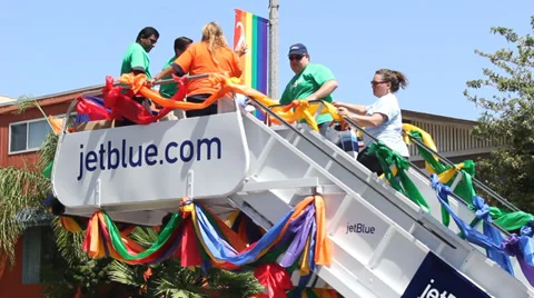 Stairway to Pride Float Long Beach Pride Parade Stock Footage 38318939