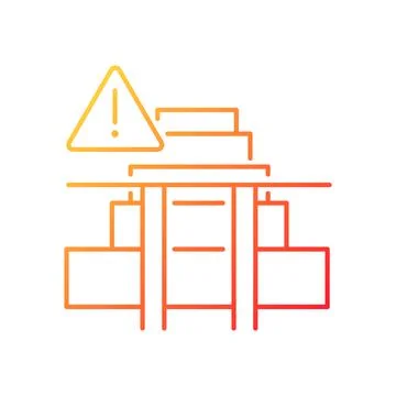 Stairway safety gates gradient linear vector icon 스톡 일러스트