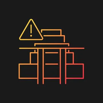 Stairway safety gates gradient vector icon for dark theme イラスト素材