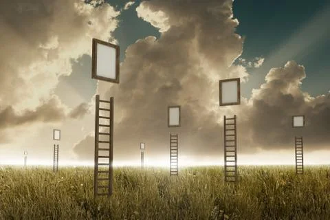 Stairway to sky Stock Illustration