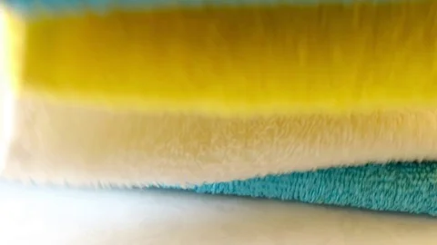 A stake of cotton towels Stock Footage 74225502