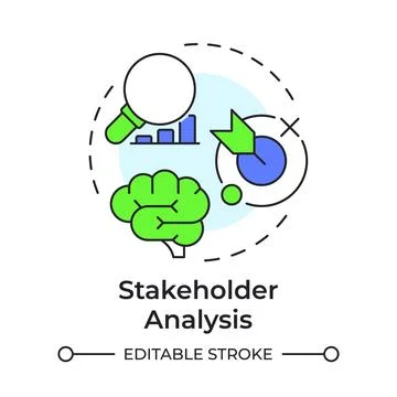 Stakeholder analysis multi color concept icon Stockillustratie