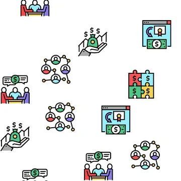 Stakeholder Business Vector Seamless Pattern Stock Illustration