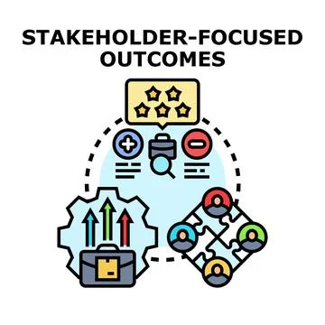 Stakeholder focused outcomes developing business strategy Stock-Illustration