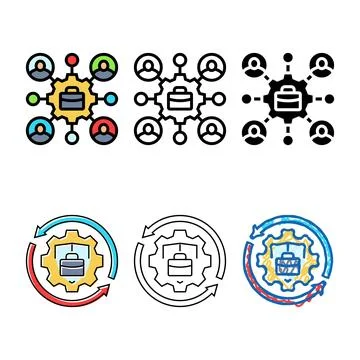 Stakeholder relations business modern process color icon vector Stock Illustration