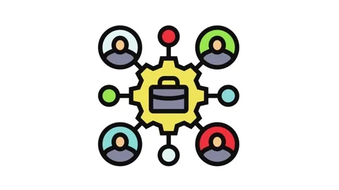 Stakeholder relations business process color icon animation Stock Footage 326110569