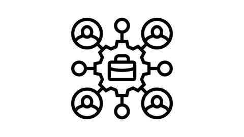 Stakeholder relations business process line icon animation Video stock 326127598