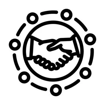 Stakeholder relations business process line icon vector illustration Illustrazione stock