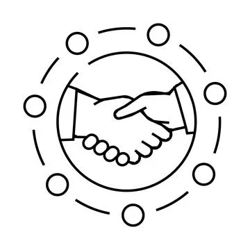 Stakeholder relations business process line icon vector illustration 스톡 일러스트