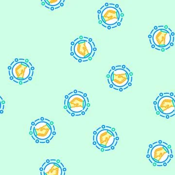 Stakeholder relations business process vector seamless pattern 스톡 일러스트